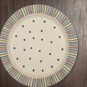 M.Bagwell “Happy Together” 16.5” platter polka dots and colorful stripes